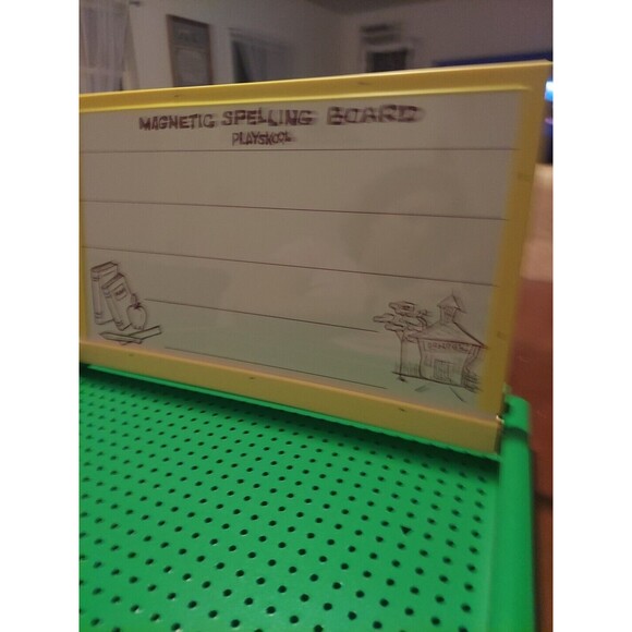 Playskool Chalk Board magnetic dry erase board vintage learning homeschool HTF - Picture 5 of 11